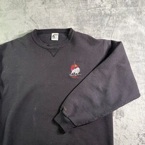 IMUS 90's Vintage America‎ bull Embroidered Graphic Sweatshirt Pullover Black L